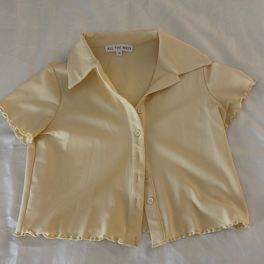 Cropped Yellow Polo